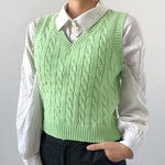 Cable-knit V-Neck Sweater Vest