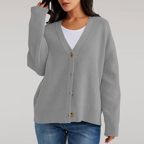 V-Neck Button Front Cardigan