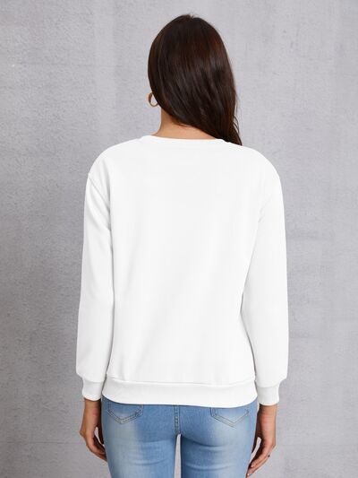 LOVE Round Neck Dropped Shoulder Sweatshirt