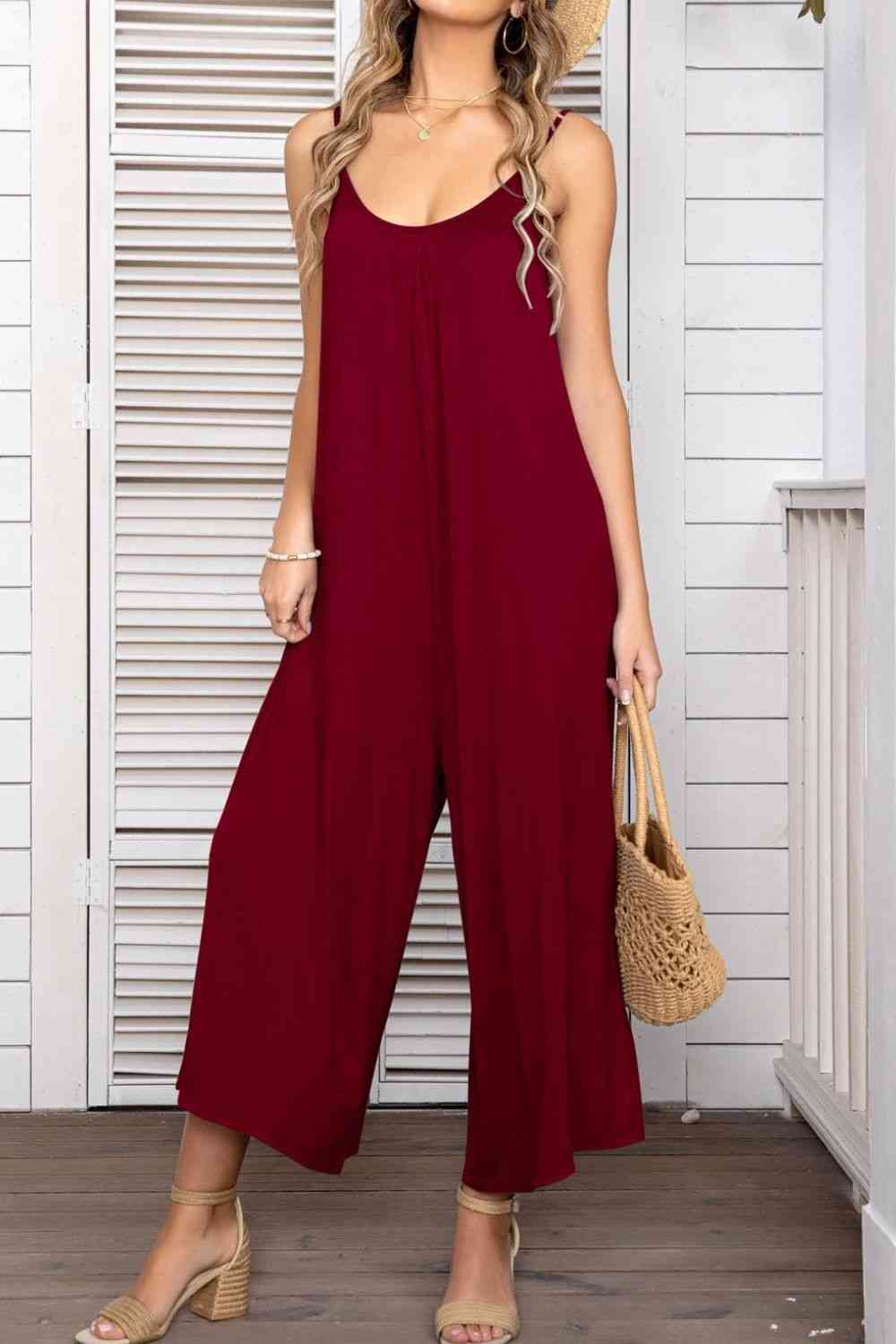 Spaghetti Strap Scoop Neck Jumpsuit