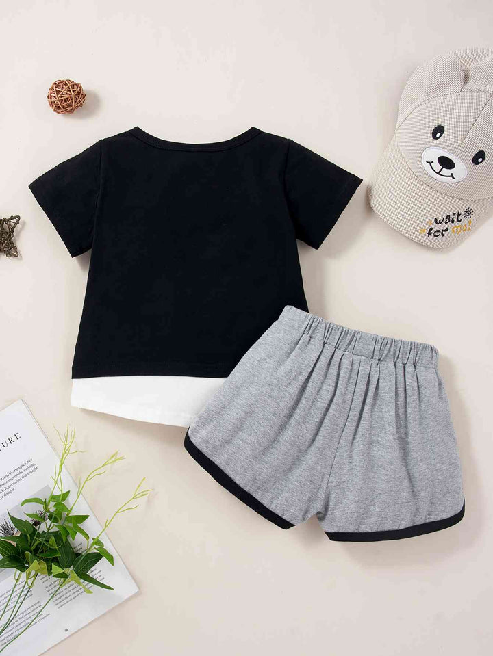 Round Neck Short Sleeve T-Shirt and Shorts Set