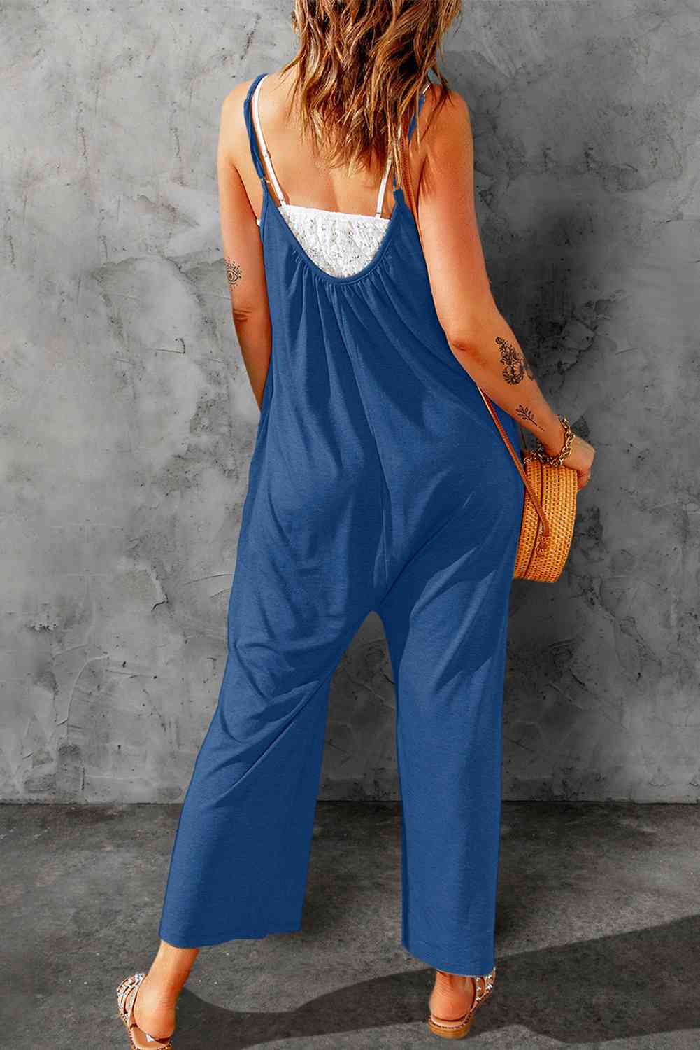 Spaghetti Strap Wide Leg Jumpsuit