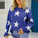 Star Pattern Round Neck Sweater