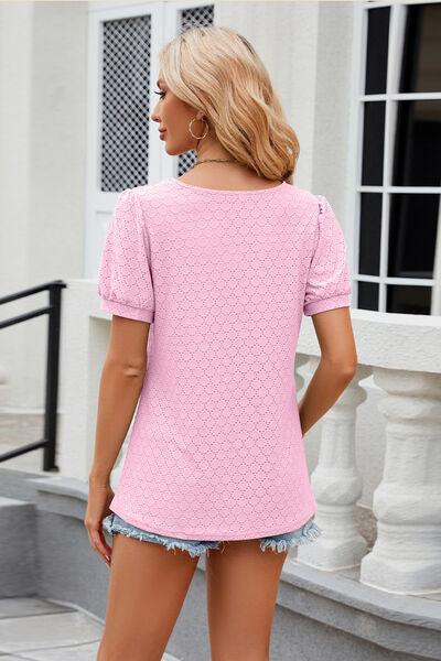 Eyelet Short Sleeve T-Shirt