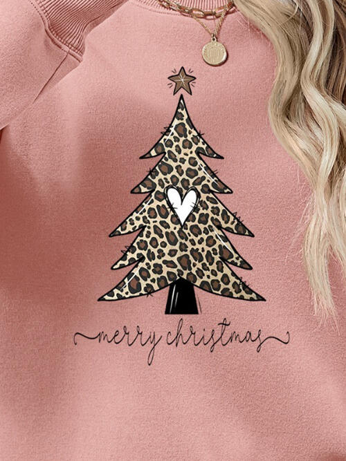 Christmas Tree Graphic Long Sleeve Sweatshirt