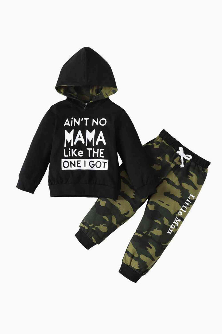 Boys Letter Graphic Hoodie and Joggers Set