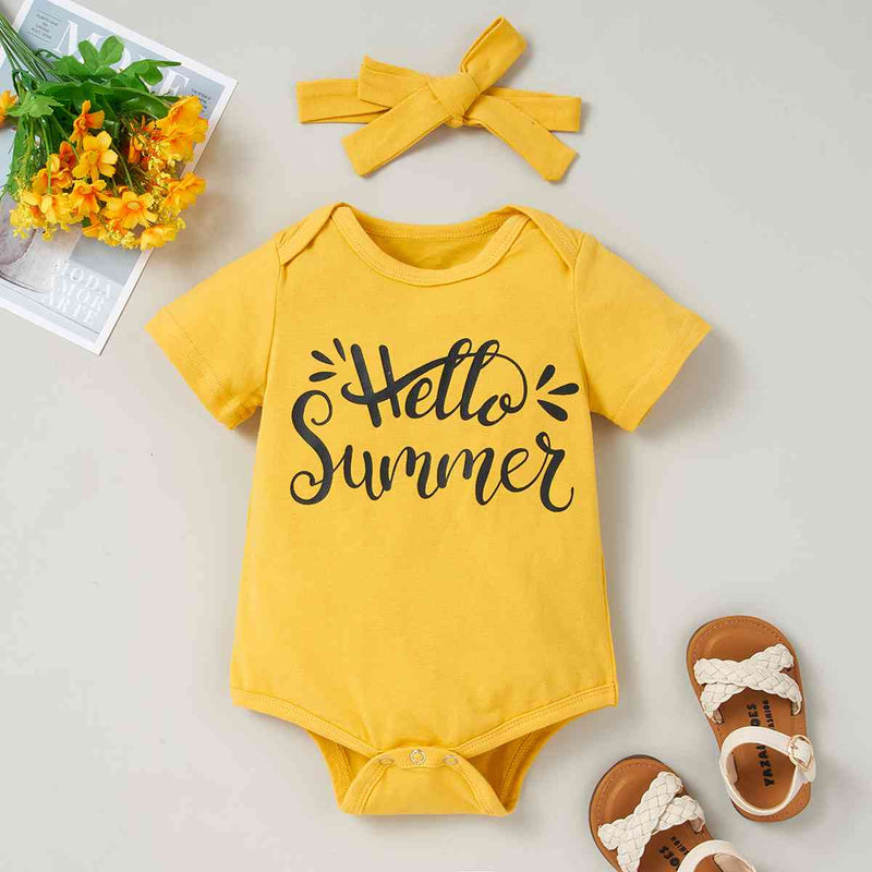 HELLO SUMMER Bodysuit and Sunflower Print Pants Set