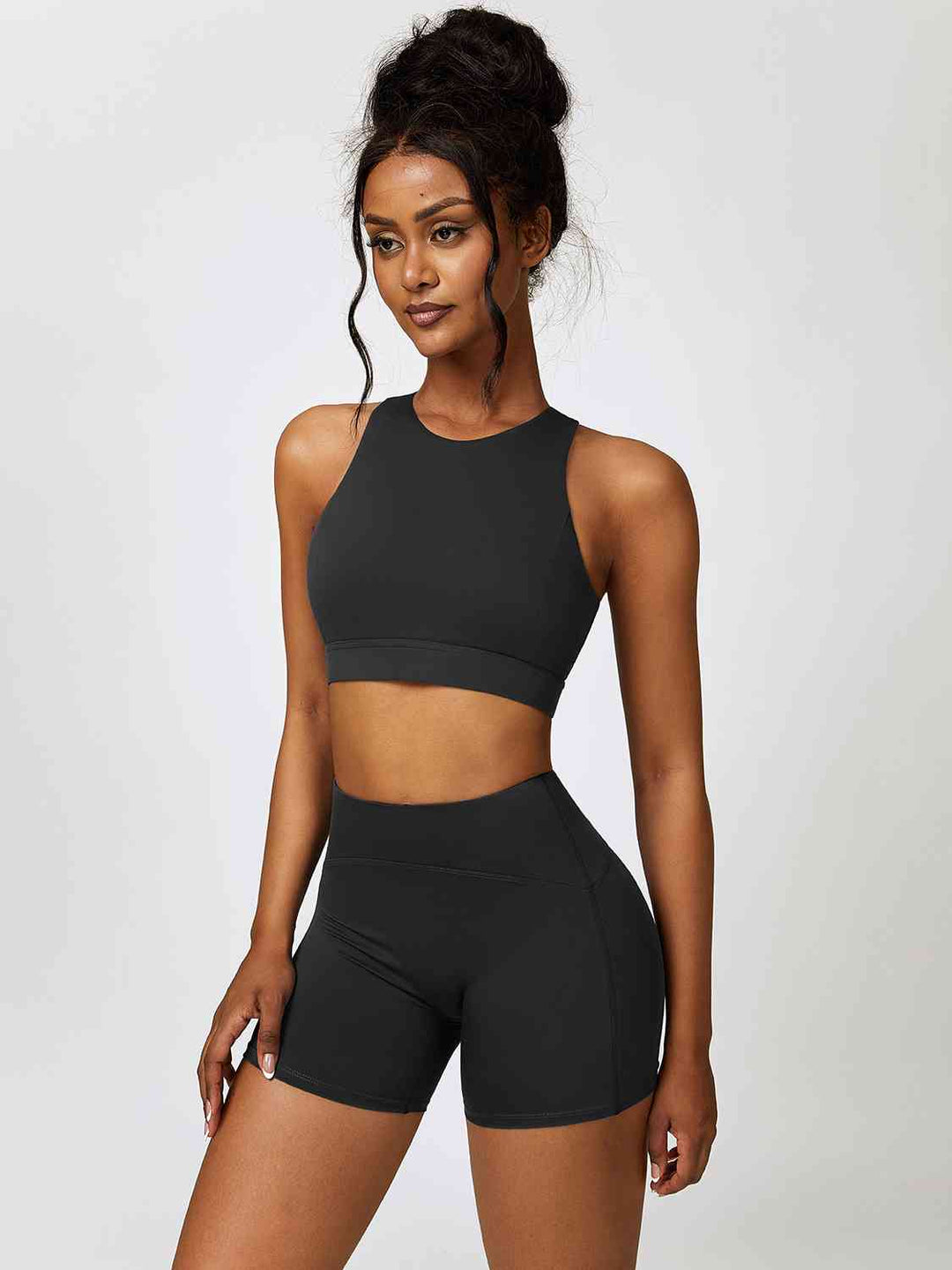 Cutout Cropped Sport Tank and Shorts Set