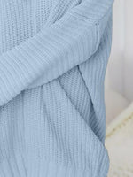 V-Neck Long Sleeve Mini Sweater Dress