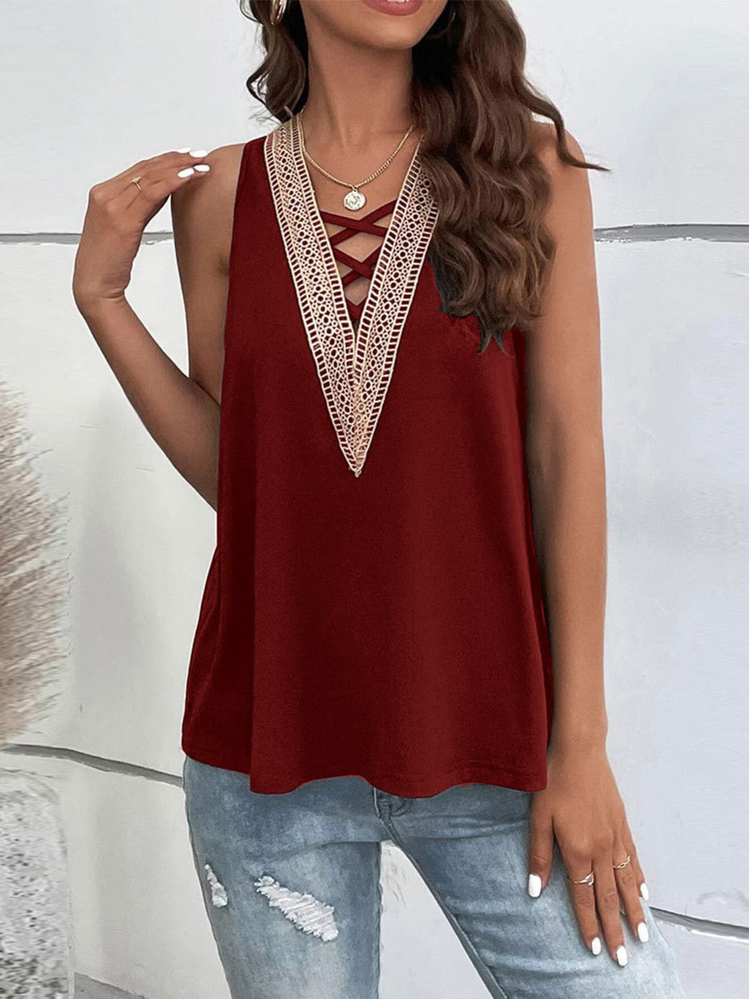 Crisscross V-Neck Tank