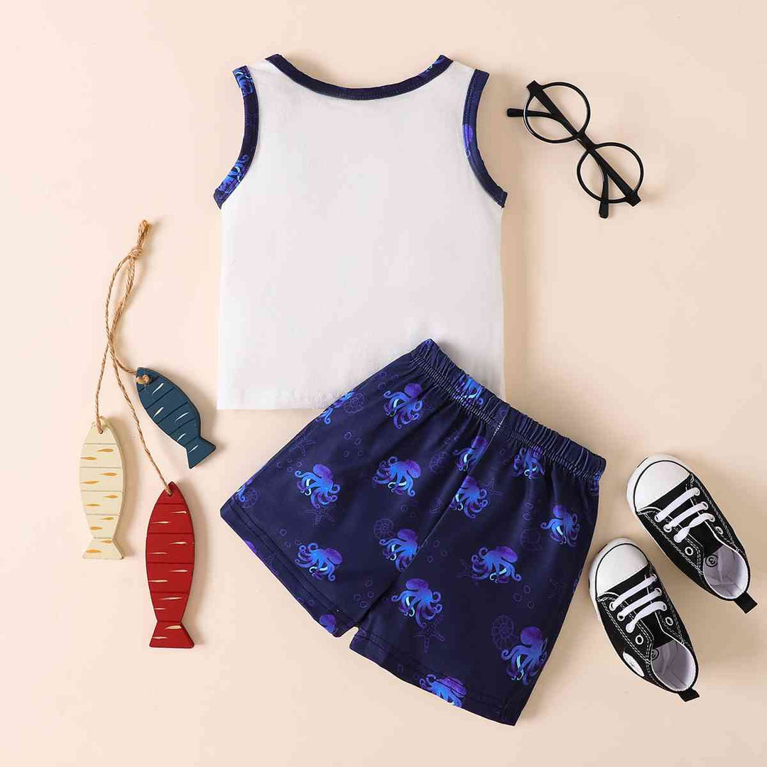 Octopus Graphic Tank and Shorts Set