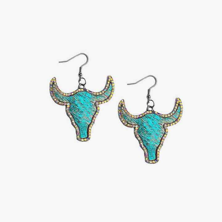 Rhinestone Bull Earrings