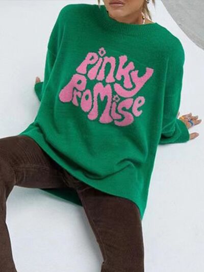 PINKY PROMISE Round Neck Sweater