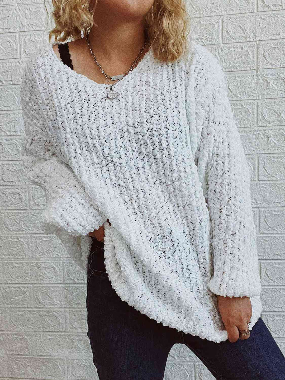 V-Neck Long Sleeve Sweater