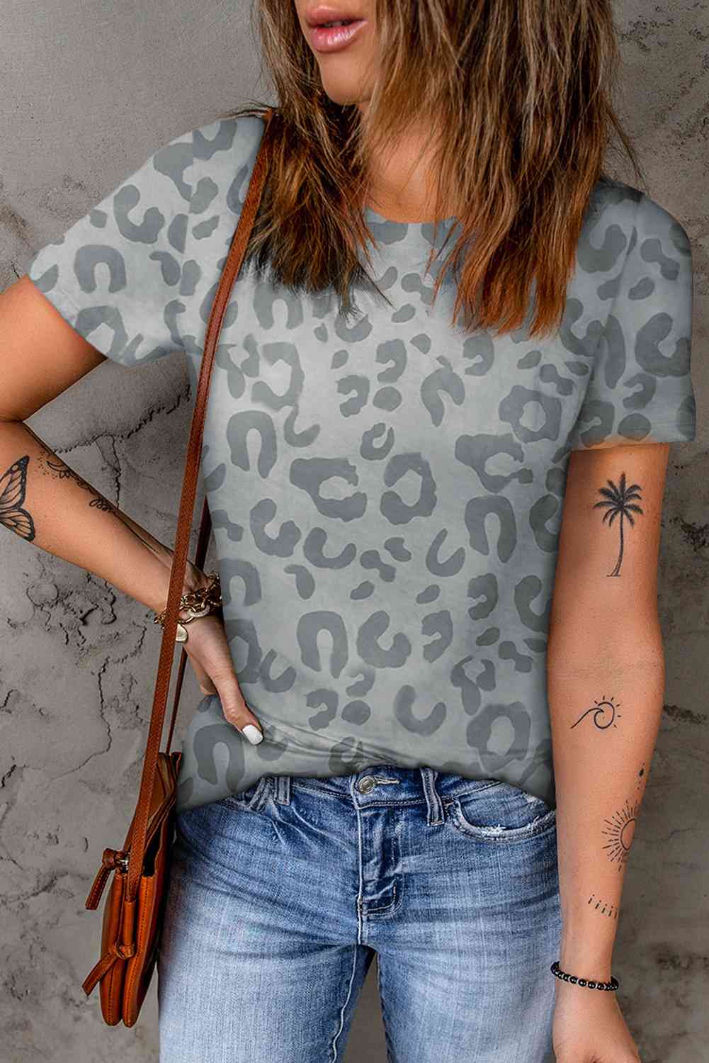 Leopard Round Neck Tee