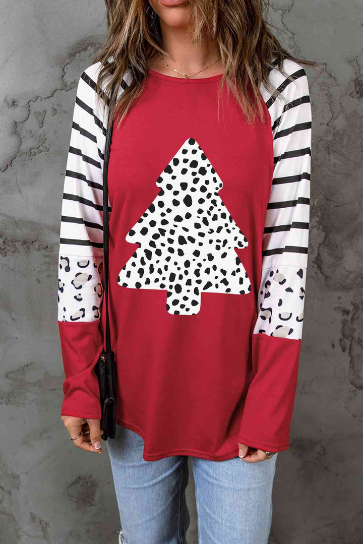 Christmas Tree Graphic Long Sleeve T-Shirt